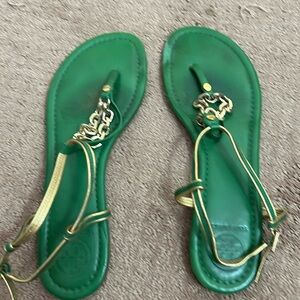 Tory Burch gold chain sandals size 9